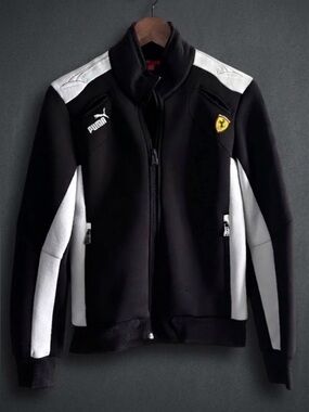 Puma/Ferrari Black & White Neoprene Track Jacket